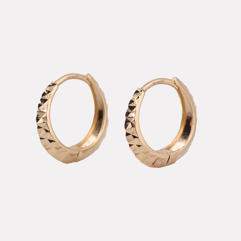 Aretes Huggies Relim. 14K 2.1g